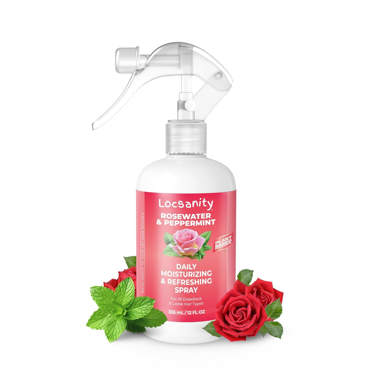 Locsanity Daily Moisturizing Refreshing Spray for Locs, Dreadlocks - Rose Water and Peppermint Hair