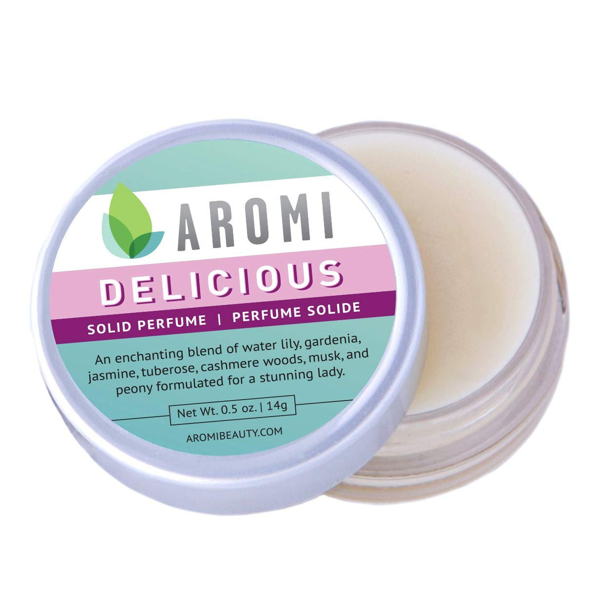 Aromi Delicious Solid Perfume | Honeysuckle, Tuberose, and Gardenia Fragrance, Vegan, Cruelty-free
