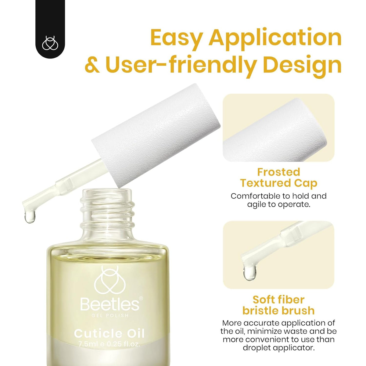 Beetles 7.5ml Cuticle Oil Nail Oil Cuticle Care for Nail, Damaged Cuticles, Stronger Nails Spa and