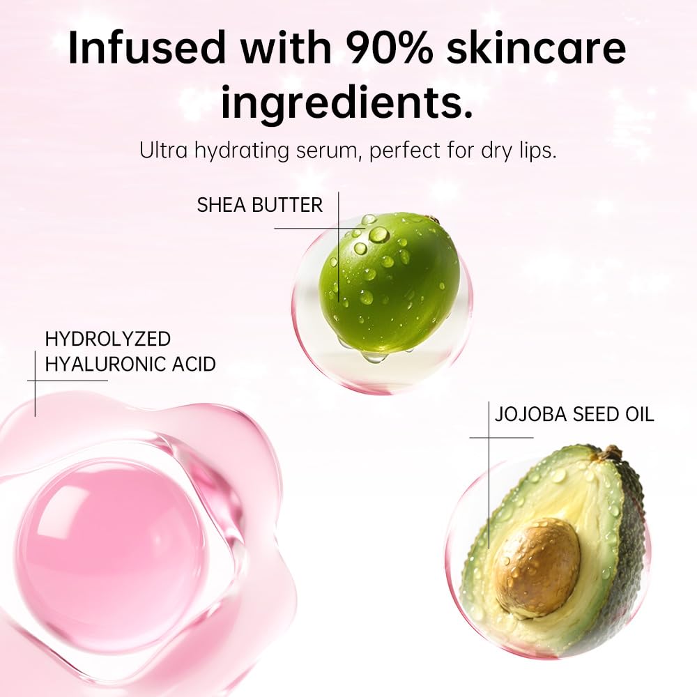 CATKIN Lip Plumper Gloss, Tinted Lip Serum with Hyaluronic Acid & Jojoba Oil, Non-sticky Volumizing