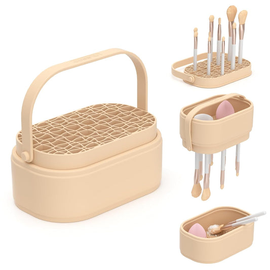 Makeup Brush Cleaner Mat 3 in 1 Makeup Brush Holder Silicone Makeup Brush Drying Rack Make Up Brush