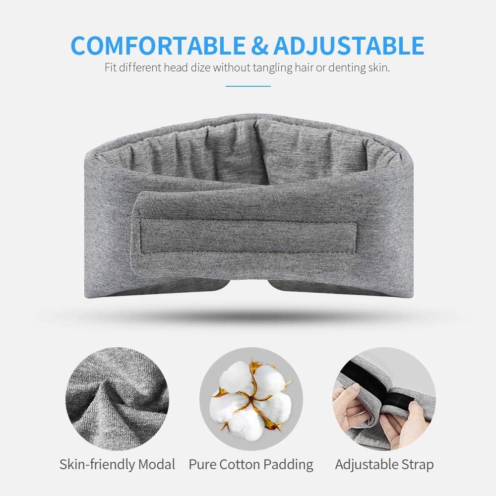 FRESHME Cotton Sleep Eye Mask for Men - Upgrade Design Blackout Side Sleeper Eyes Cover for Night