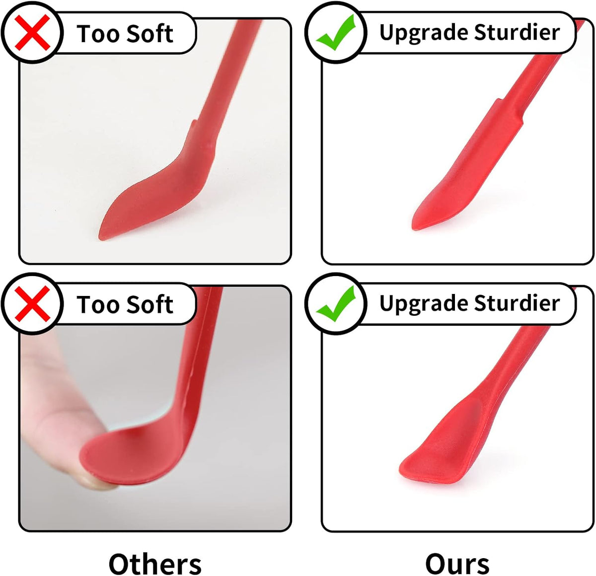 Mini Spatula Silicone Spatula Set - Cuttte 2pcs Small Makeup Scrapers for Cosmetics, Reusable