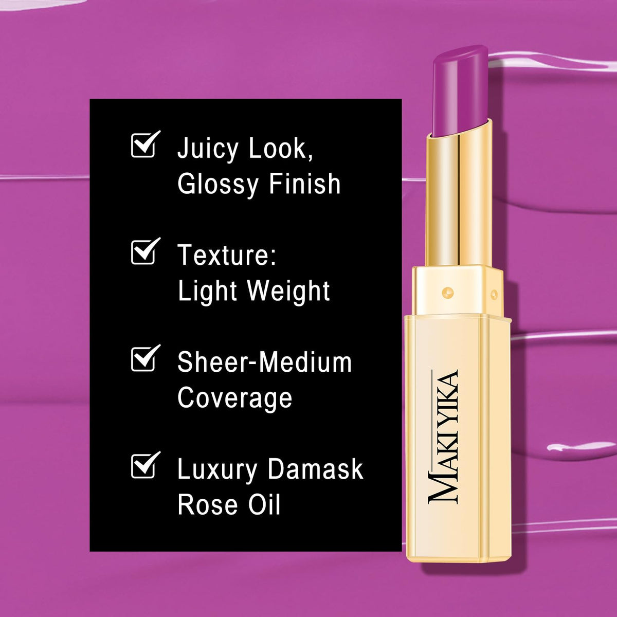 3Pc Moisture Lipsticks for Women Nude Pink Purple Lipstick Hydrate Tinted Lip Balm for Dry Cracked