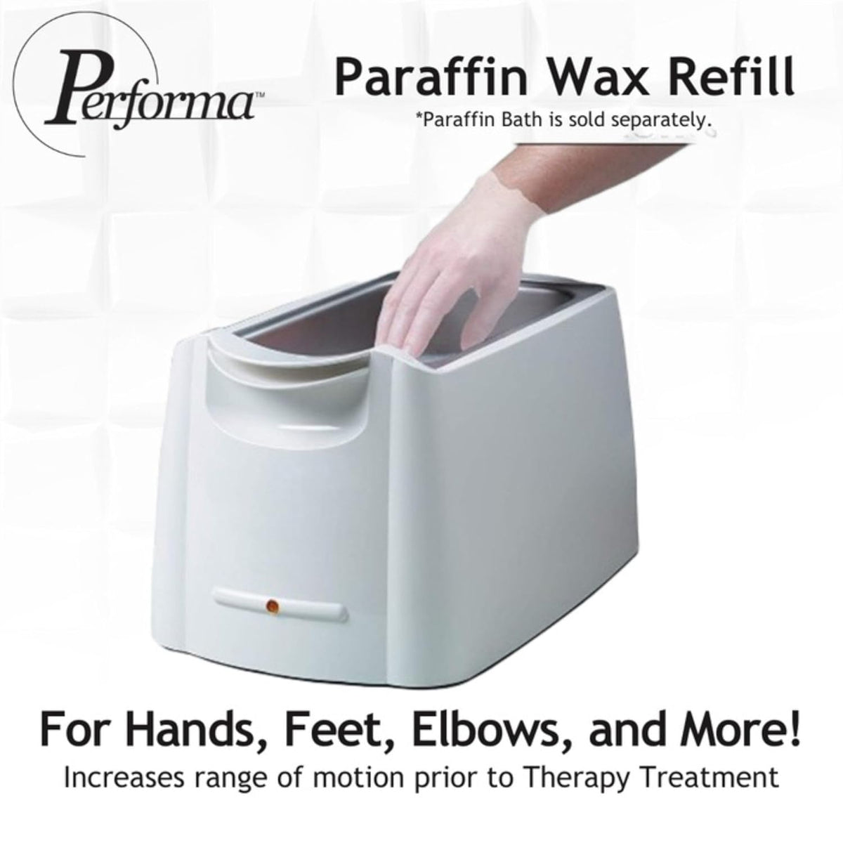 Performa Paraffin Wax Refill, 1 Pound Unscented Blocks, Case of 6, Paraffin Bath Wax, Medical Grade