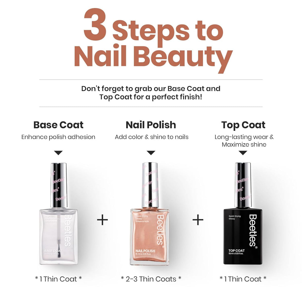 Beetles Pearl Nail Polish, 15ml Blush of Pearls Nail Polish, Champagne Pearl Color Fast Drying &