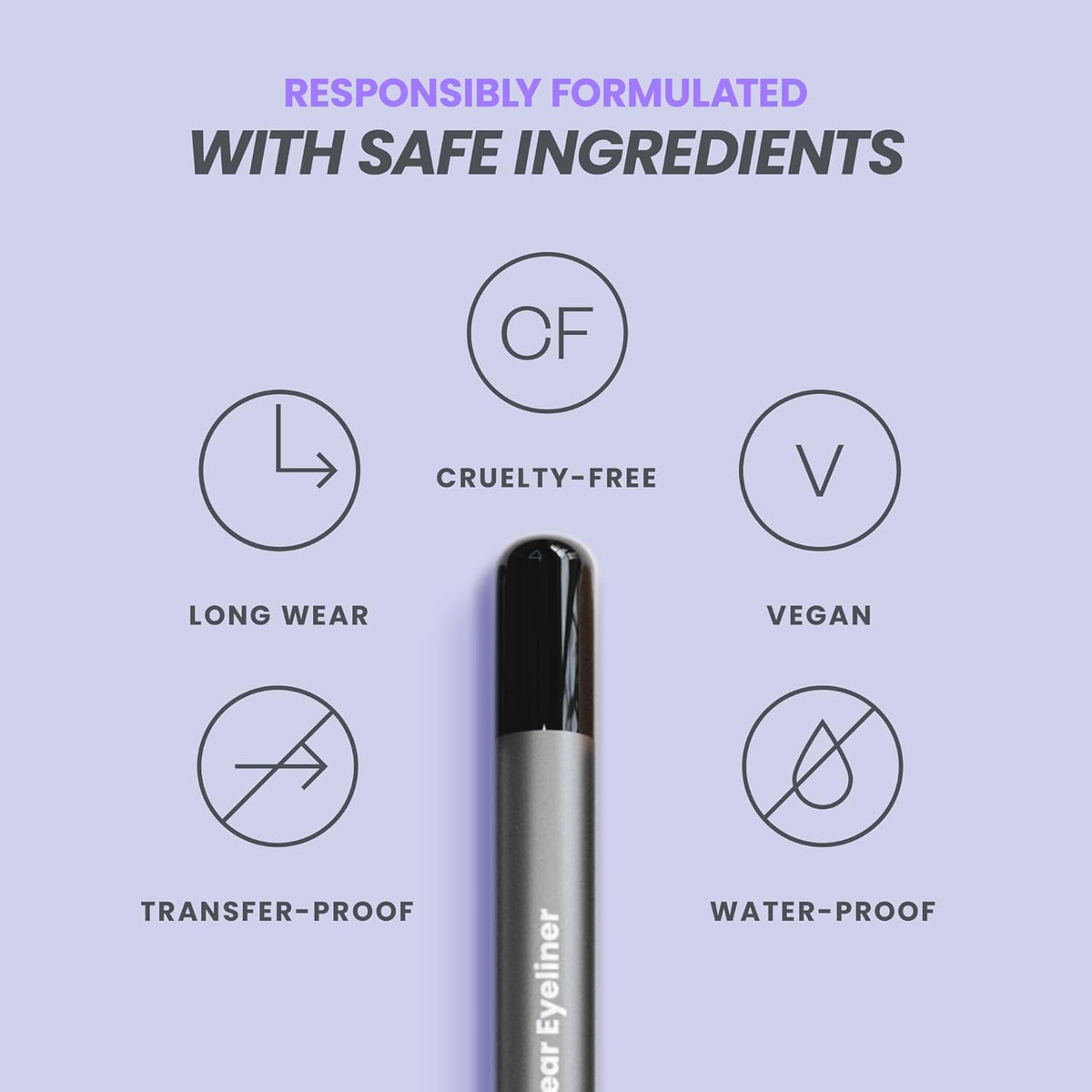 Wonderskin Eyeliner Pencil, 1440 Longwear Deep Black Eyeliner Pencil - Waterproof, Sharpenable &