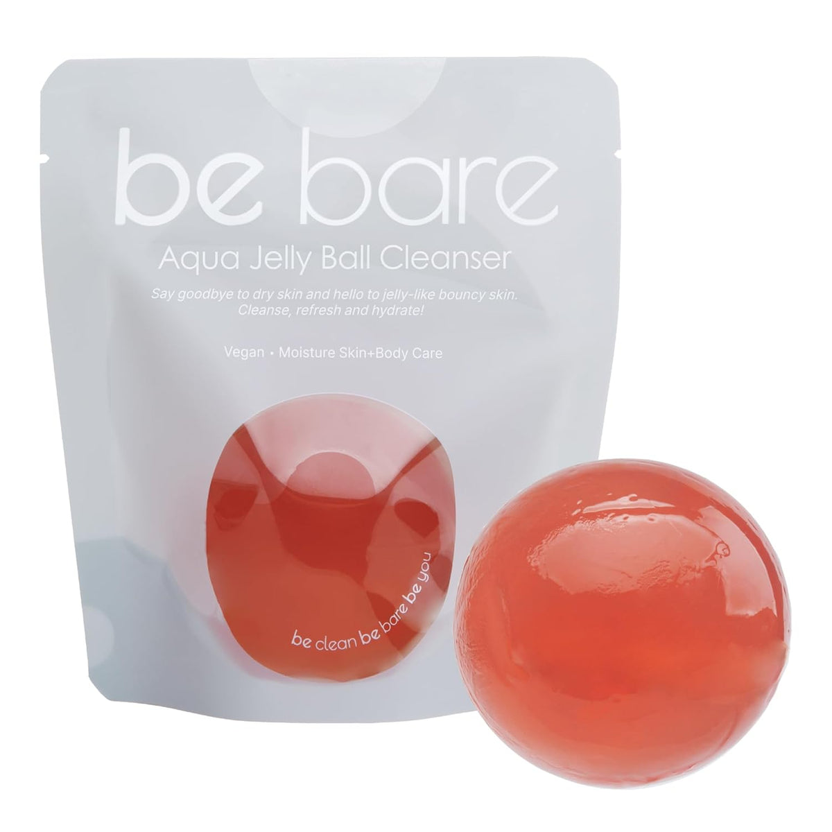 Be Bare Jelly Ball Cleanser, Daily Face Wash Korean Skin Care Cleanser Ball for Dry Skin with