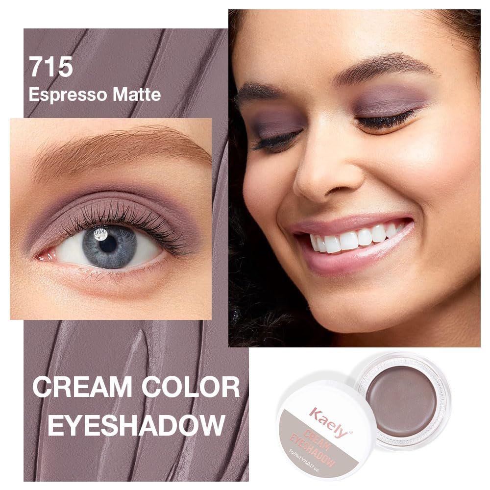 Single Cream Espresso Coffee Brown Matte Eyeshadow Palette Makeup, Natural Single Mini Instant