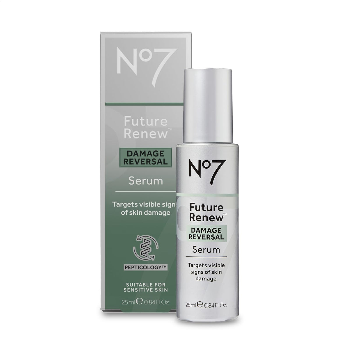 No7 Future Renew Damage Reversal Anti Aging Serum for Face - Face Serum for Women with Peptides to