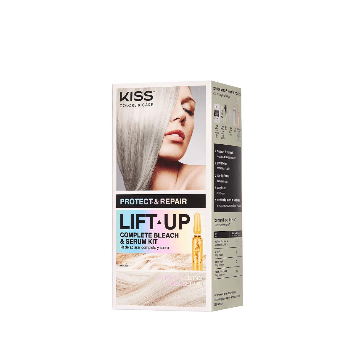 KISS Lift Up Complete Hair Bleach Kit, Rose Pink Toner, Gentle Conditioning Formula for All Hair