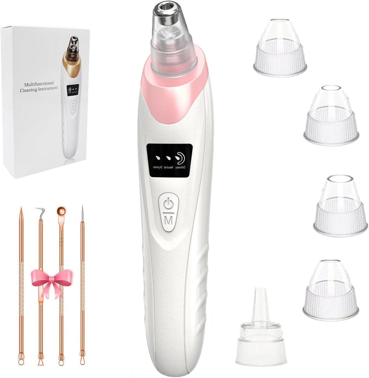 2025 Blackhead Remover Pore Vacuum,Facial Pore Cleaner-5 Suction Power,5 Probes,USB Rechargeable