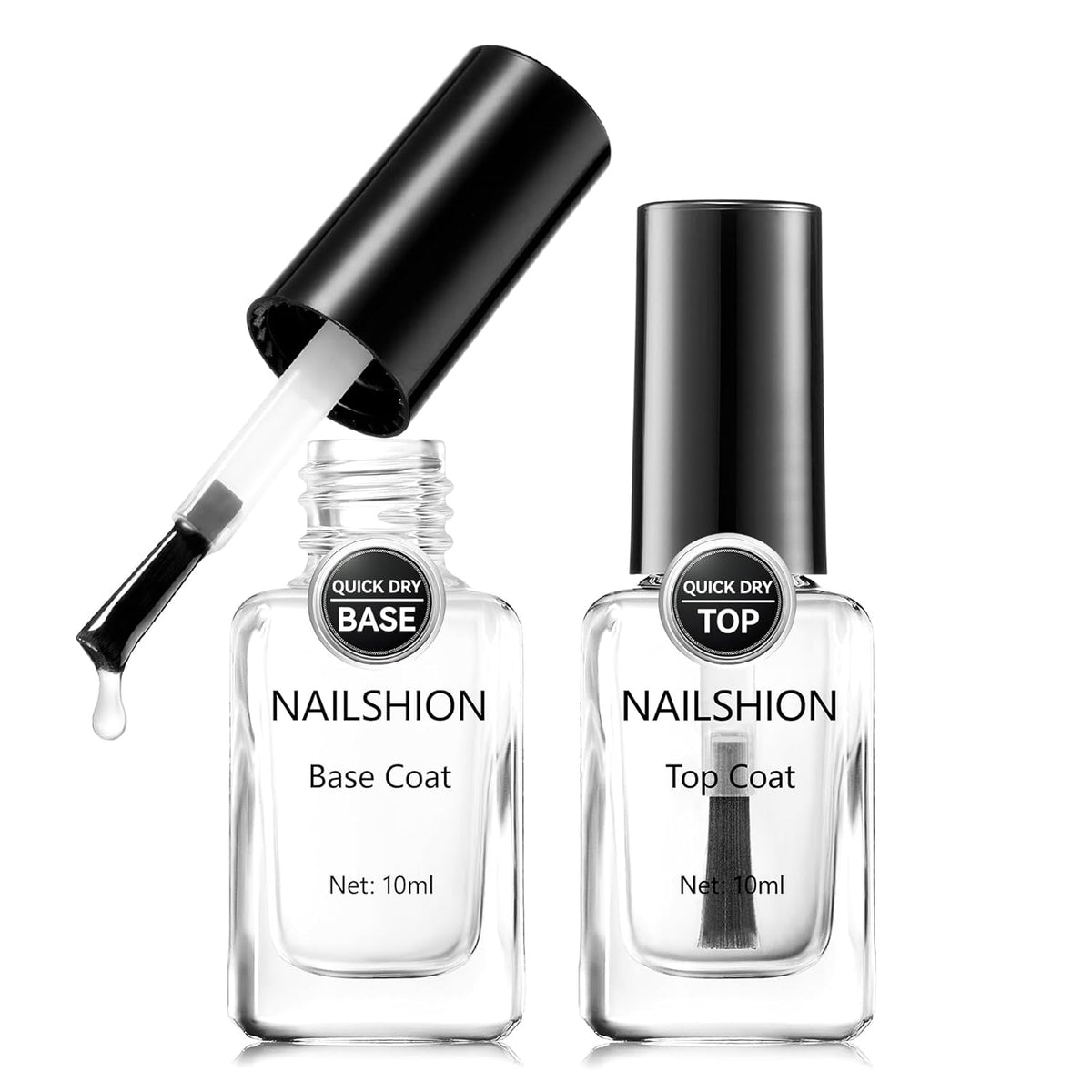 Base Coat and Top Coat, Clear Regular Nail Polish, Rich in VE Calcium Quick Air Dry Nail