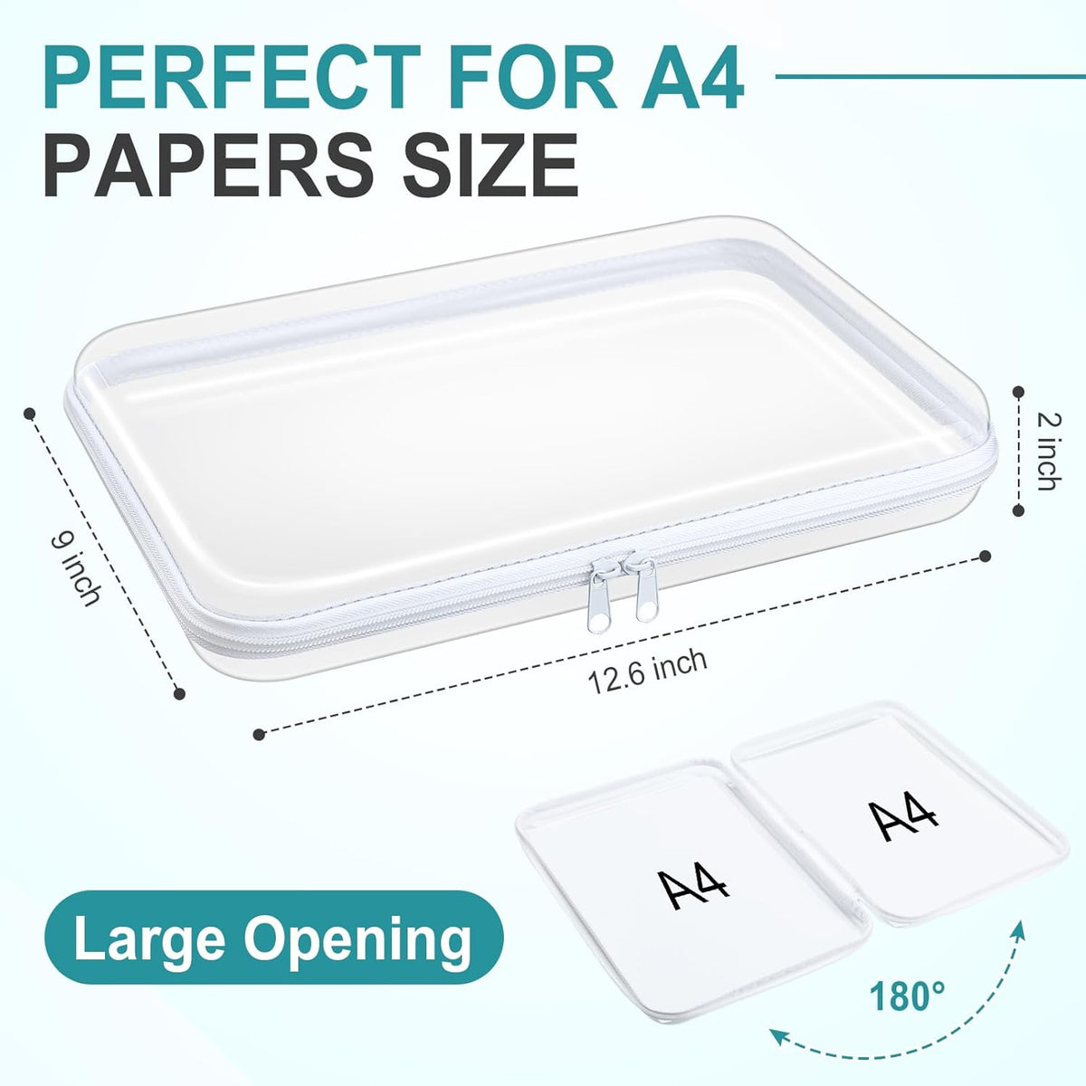 Sanwuta 6 Pcs Clear Hard Zipper Case Pencil Pouches Hard Plastic Zipper Pouches Makeup Bag