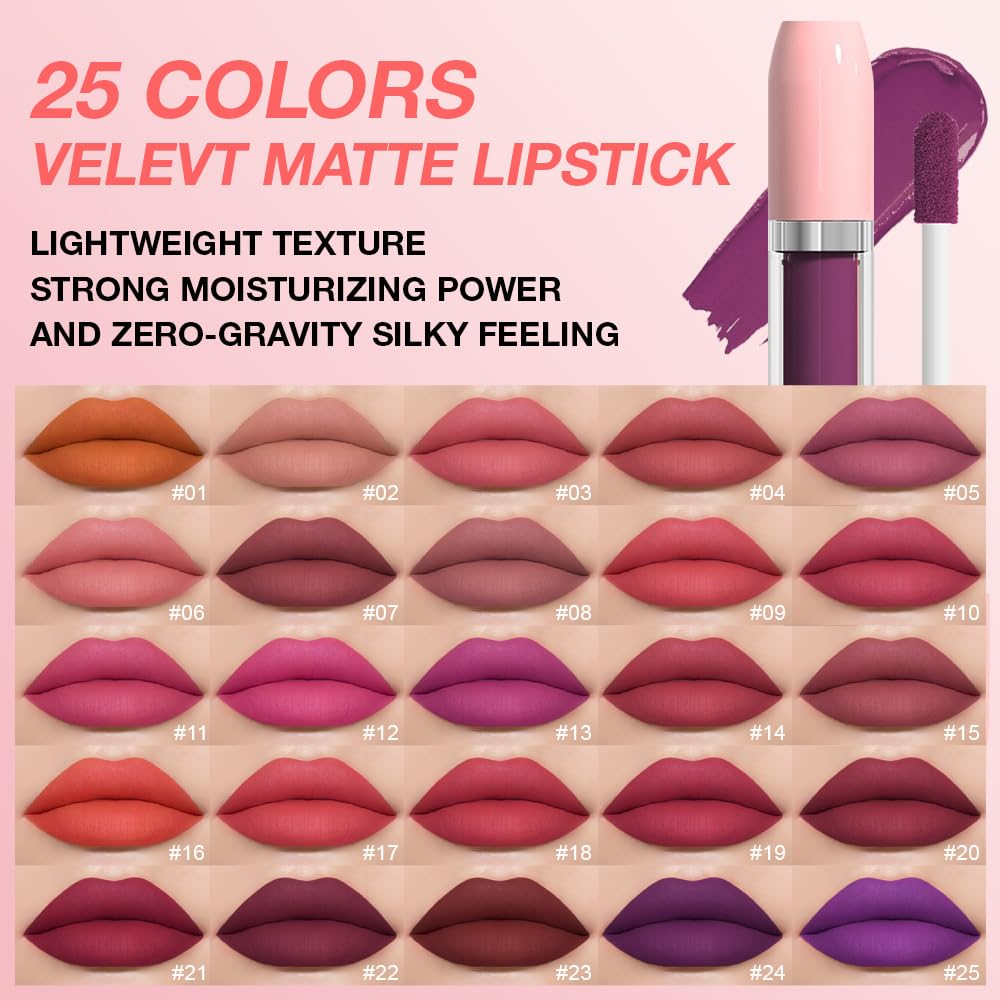 BINGBRUSH Super Matte Longwear No-Budge Stay On Smudge Proof Liquid Lipstick Long Lasting Makeup