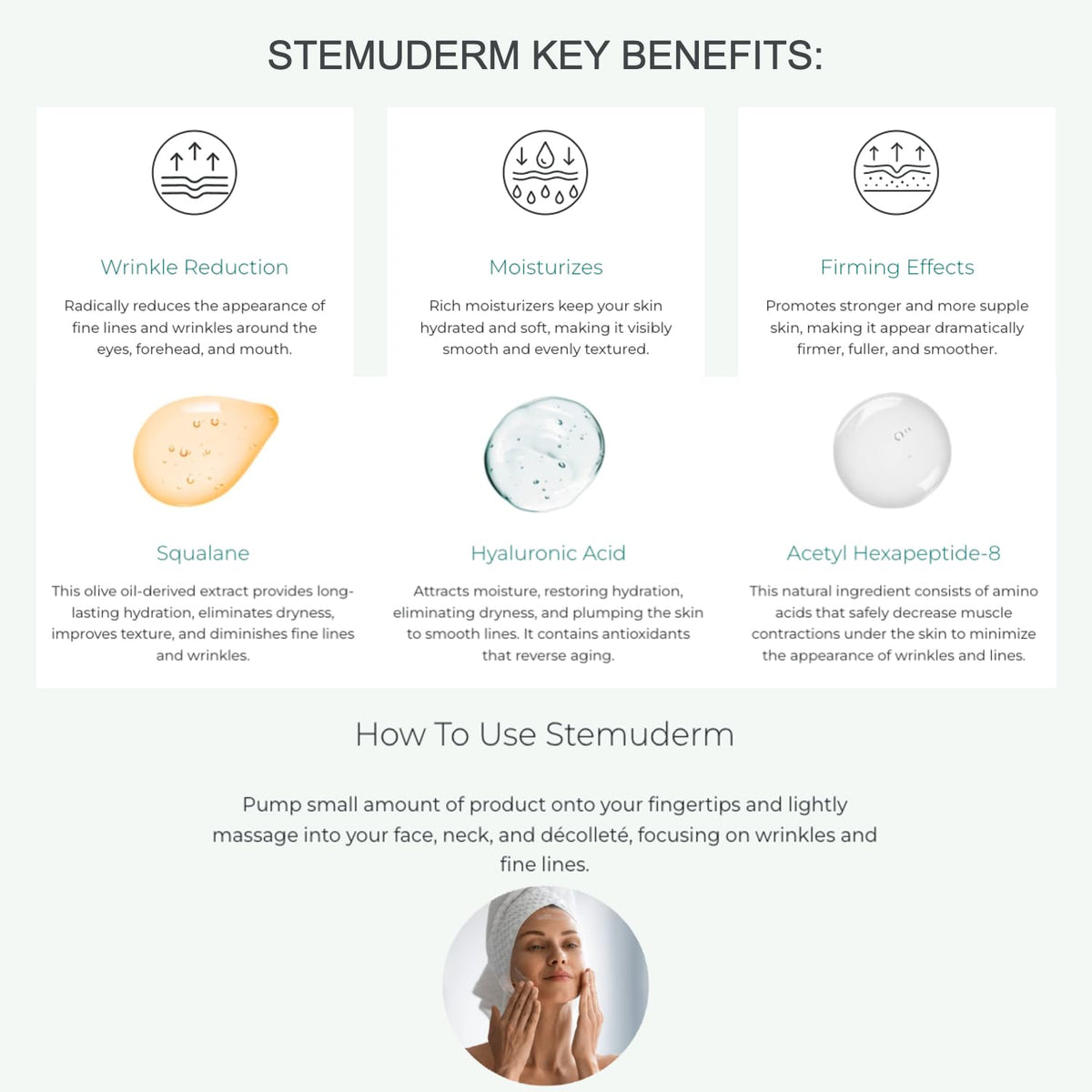 Stemuderm Face & Eye Cream - Anti Aging Skincare - Daily Moisturizer for Fine Lines, Wrinkles &