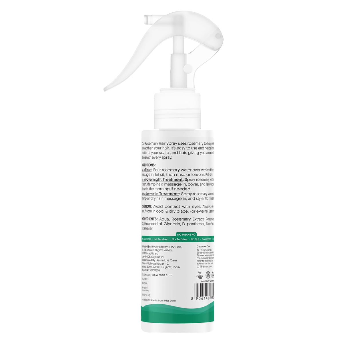 Rosemary Water Hair Spray For Hair Growth - Reducing Hair Fall, Strengthens Hair & Breakage