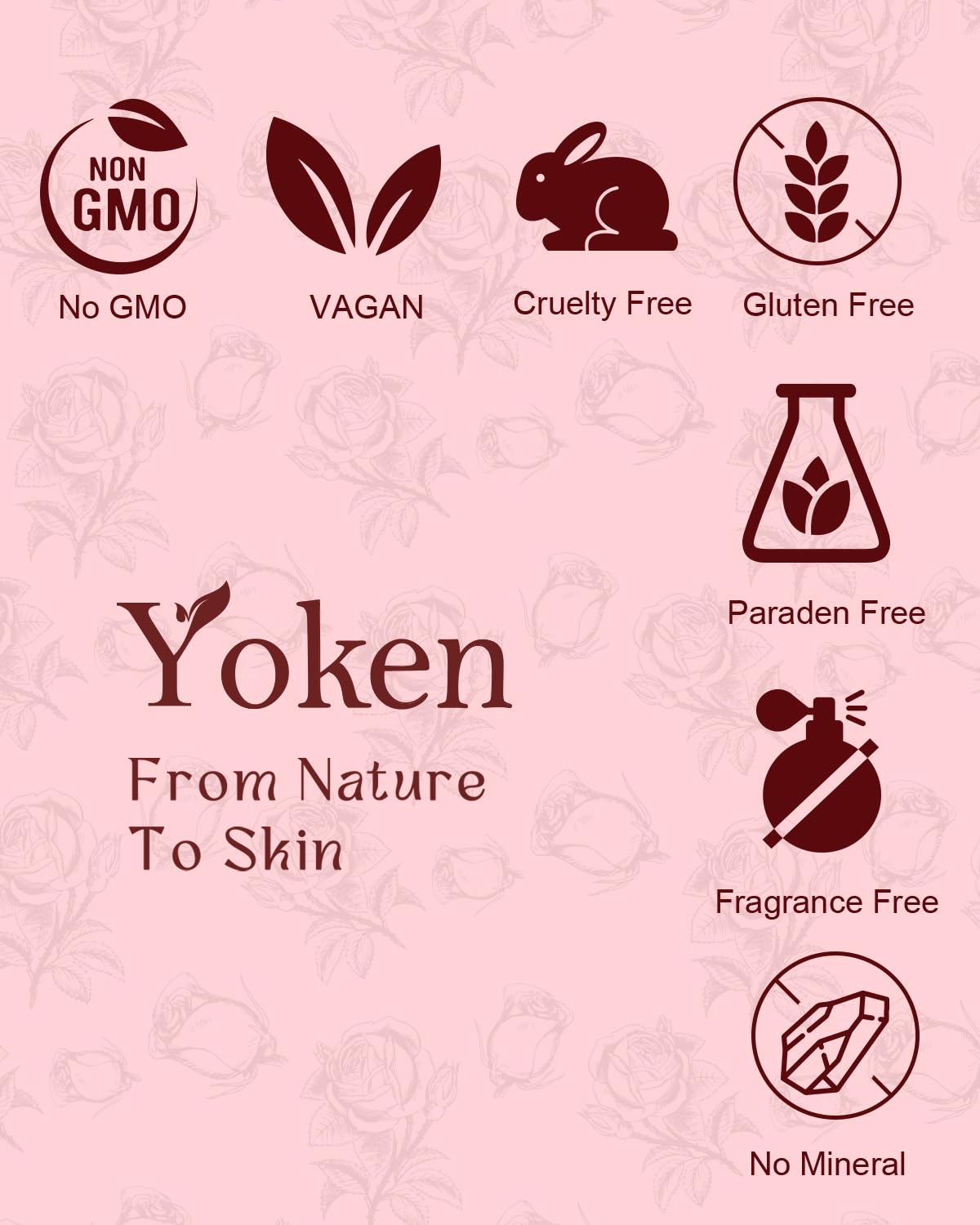 Yoken Multi-Used Body Oil For Skin,Face,Hair and Nails,Multi Purpose Organic oil With Rose