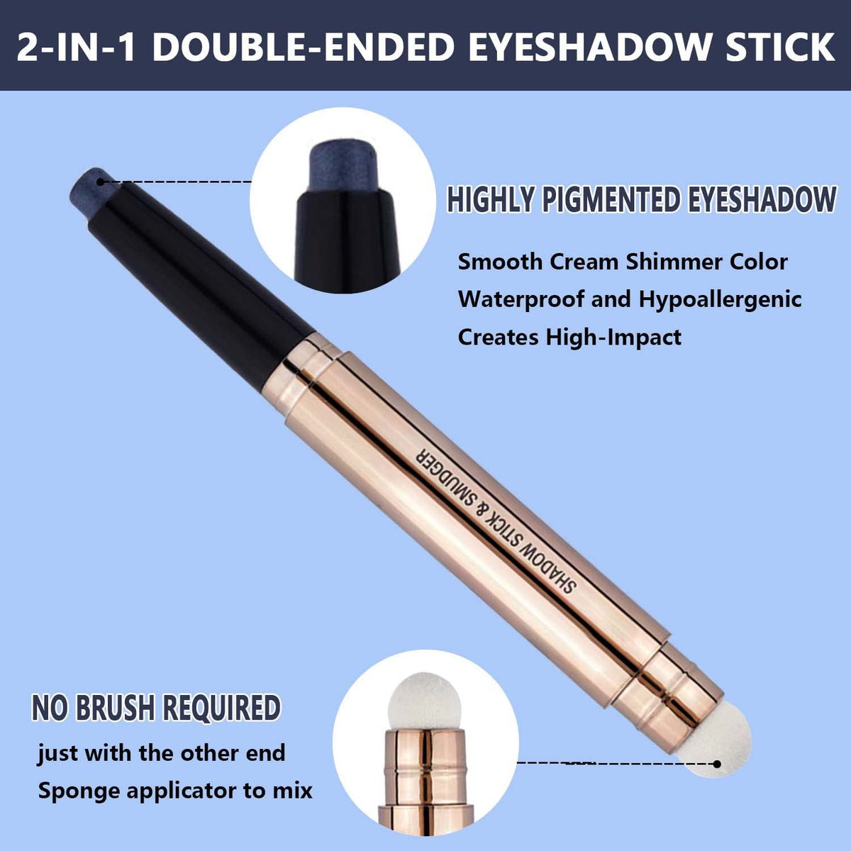 Eyeshadow Stick Makeup, Highlighter Matte Cream Eye Shadow Pencil, Waterproof Hypoallergenic Long