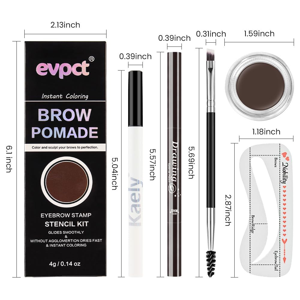evpct Eyebrow Stencils Kit for Women Shaping, Eyebrow Shaper Makeup Kit, Eye Brow Stencil Shaper