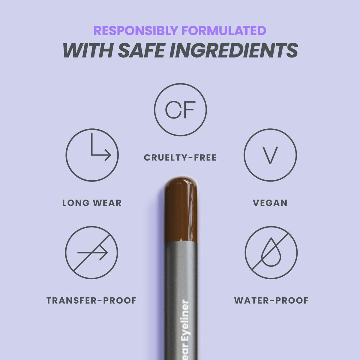 Wonderskin Eyeliner Pencil, 1440 Longwear Brown Eyeliner Pencil - Waterproof, Sharpenable & Smudge