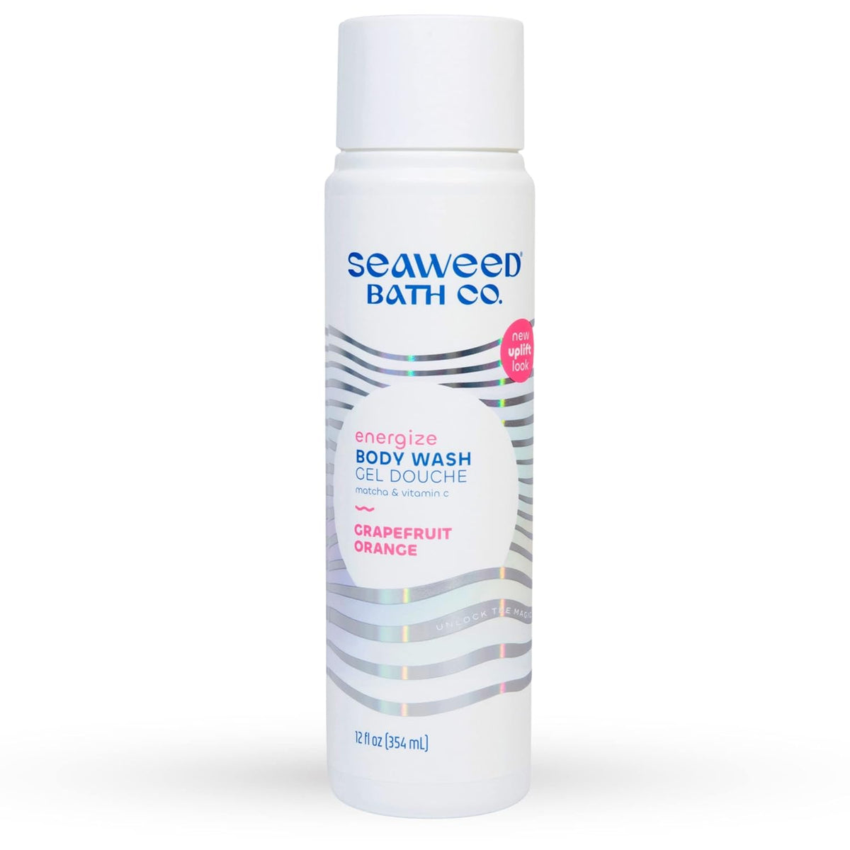 Seaweed Bath Co. Energize Body Wash, Grapefruit Orange Scent, 12 Ounce, Shower Gel for Men & Women