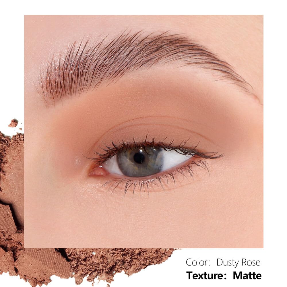 Matte Eyeshadow – Soft Muted Rose with Brown Tones, Natural Look, Easy to Blend, Magnetic Pan for