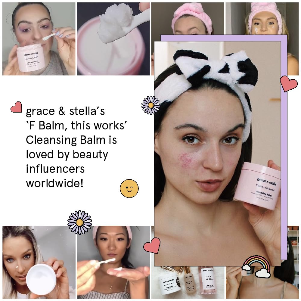 grace & stella Cleansing Balm - Oil-Based Makeup Remover - Gentle & Moisturizing Facial Cleanser