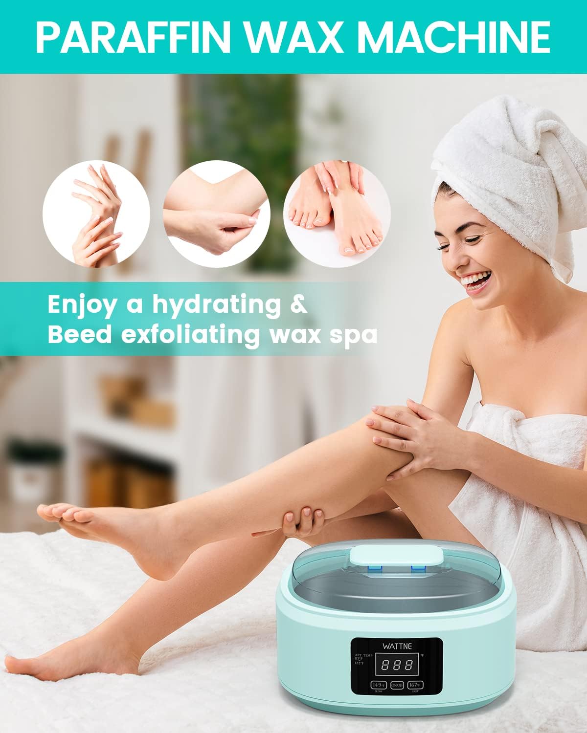 Paraffin Wax Machine for Hand and Feet -Paraffin Wax Warmer Moisturizing Kit Auto-time and Keep