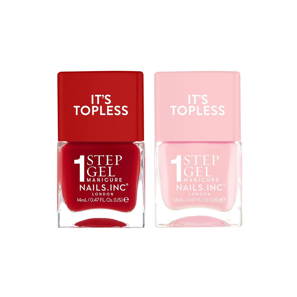 Nails Inc It's Topless Gel-Like Nail Polish Duo, 4-in-1 Base Coat, Treatment, Color & Top Coat