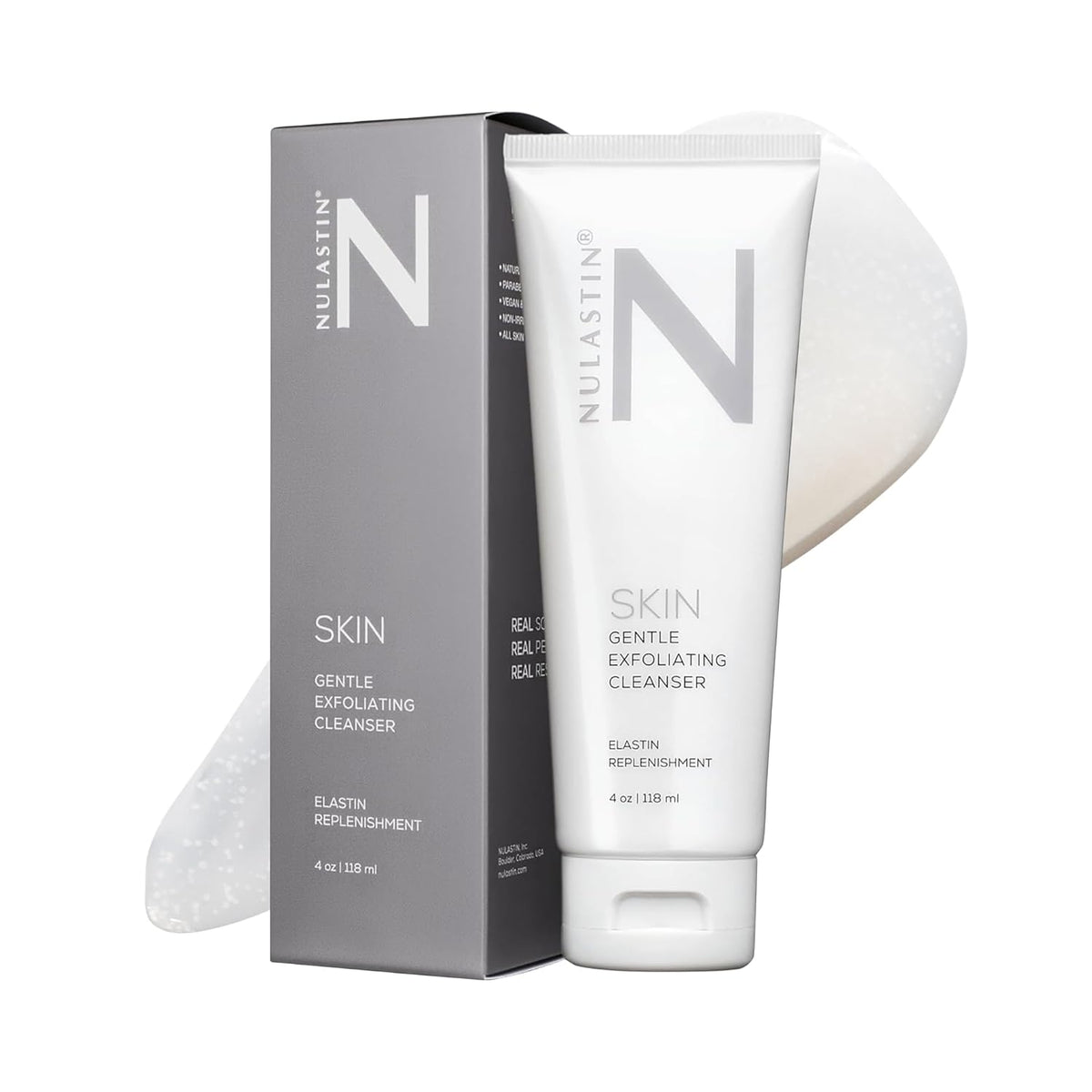 NULASTIN Gentle Exfoliating Face Wash for Women & Men - SKIN Facial Cleanser - Sulfate-Free