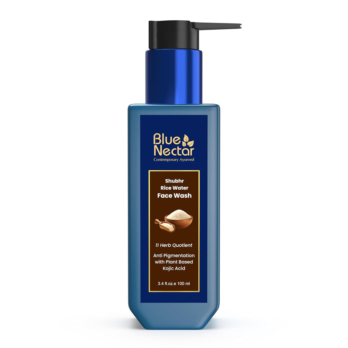 Blue Nectar Rice Water Face Wash with 2% Kojic Acid for Pigmentation | Face Cleanser for Oily, Dry