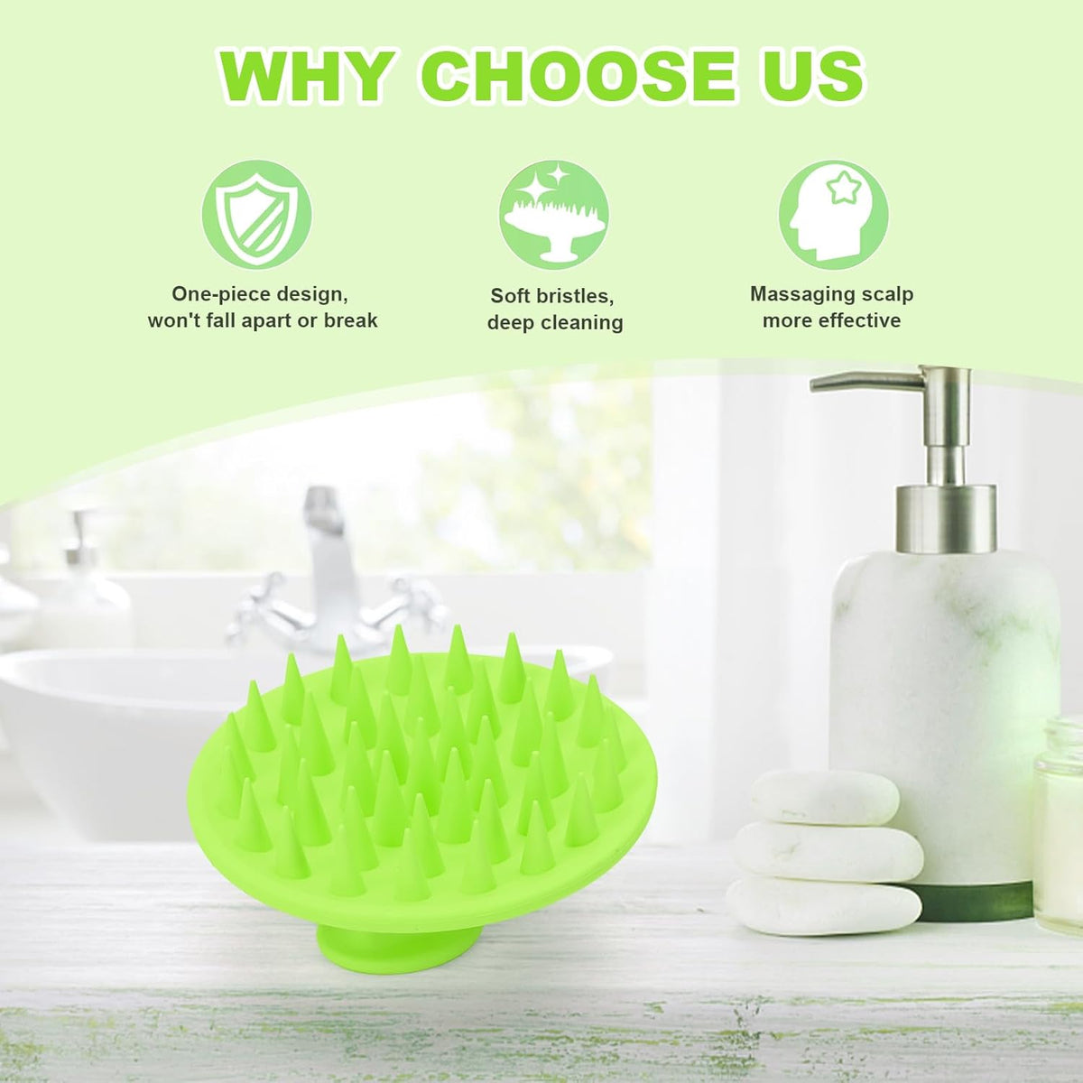Silicone Scalp Massager Shampoo Brush, Scalp Brush for Hair Growth & Dandruff Removal, Hair