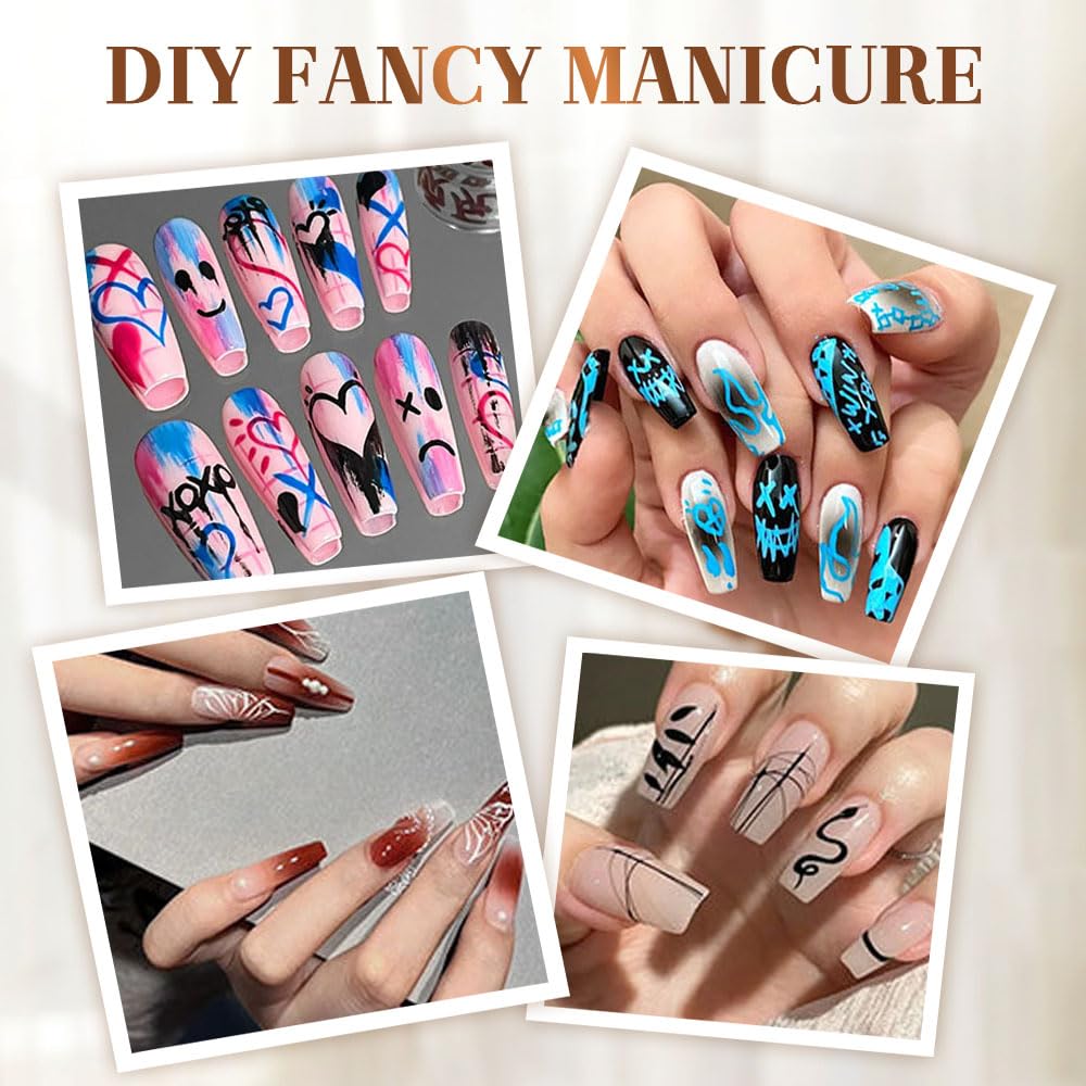 12 Colors Nail Art Pens Set, Nail Art Markers Doodle Pen for Kids Adults, Nail Art Tools for