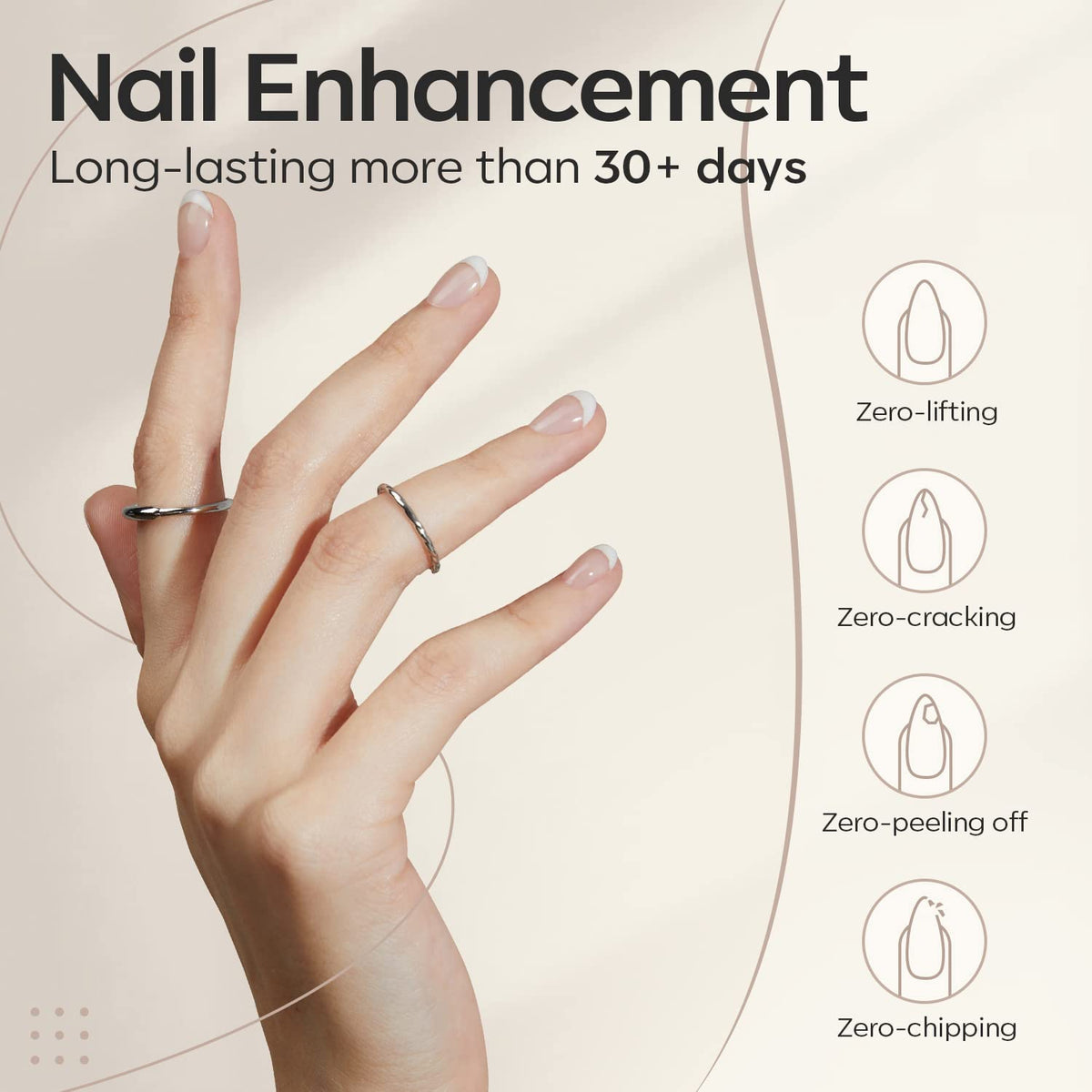 modelones Builder Nail Gel, 7-in-One Clear Builder for Nails, LED Lamp Cured Color Rubber Base Gel