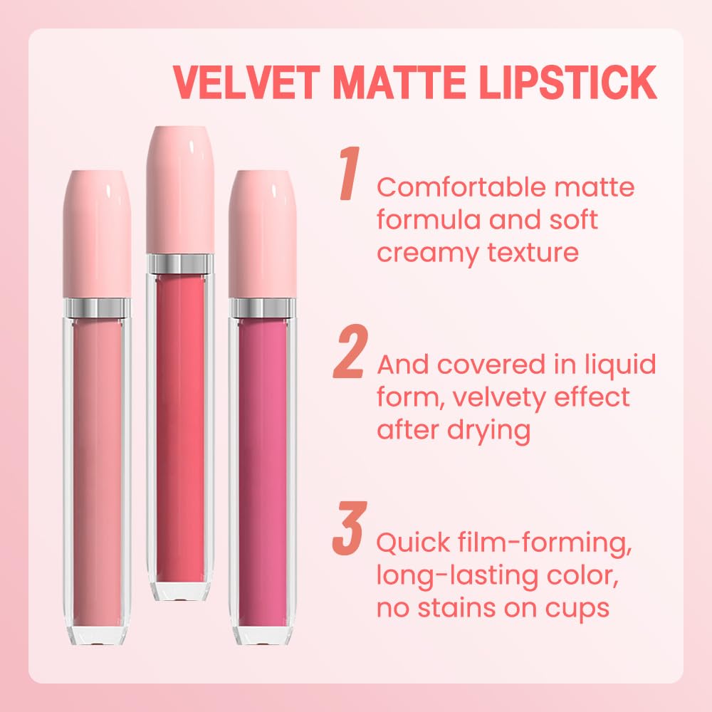 BINGBRUSH Super Matte Longwear No-Budge Stay On Smudge Proof Liquid Lipstick Long Lasting Makeup