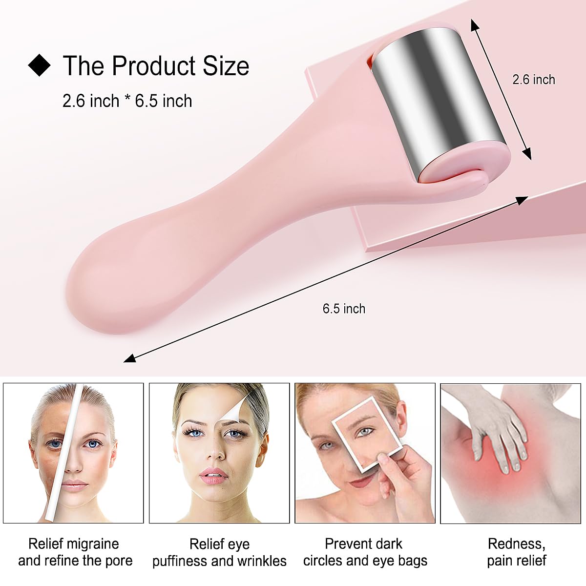 MAANGE Ice Roller for Face 1 Piece Stainless Steel Facial Roller Ice Face Roller for