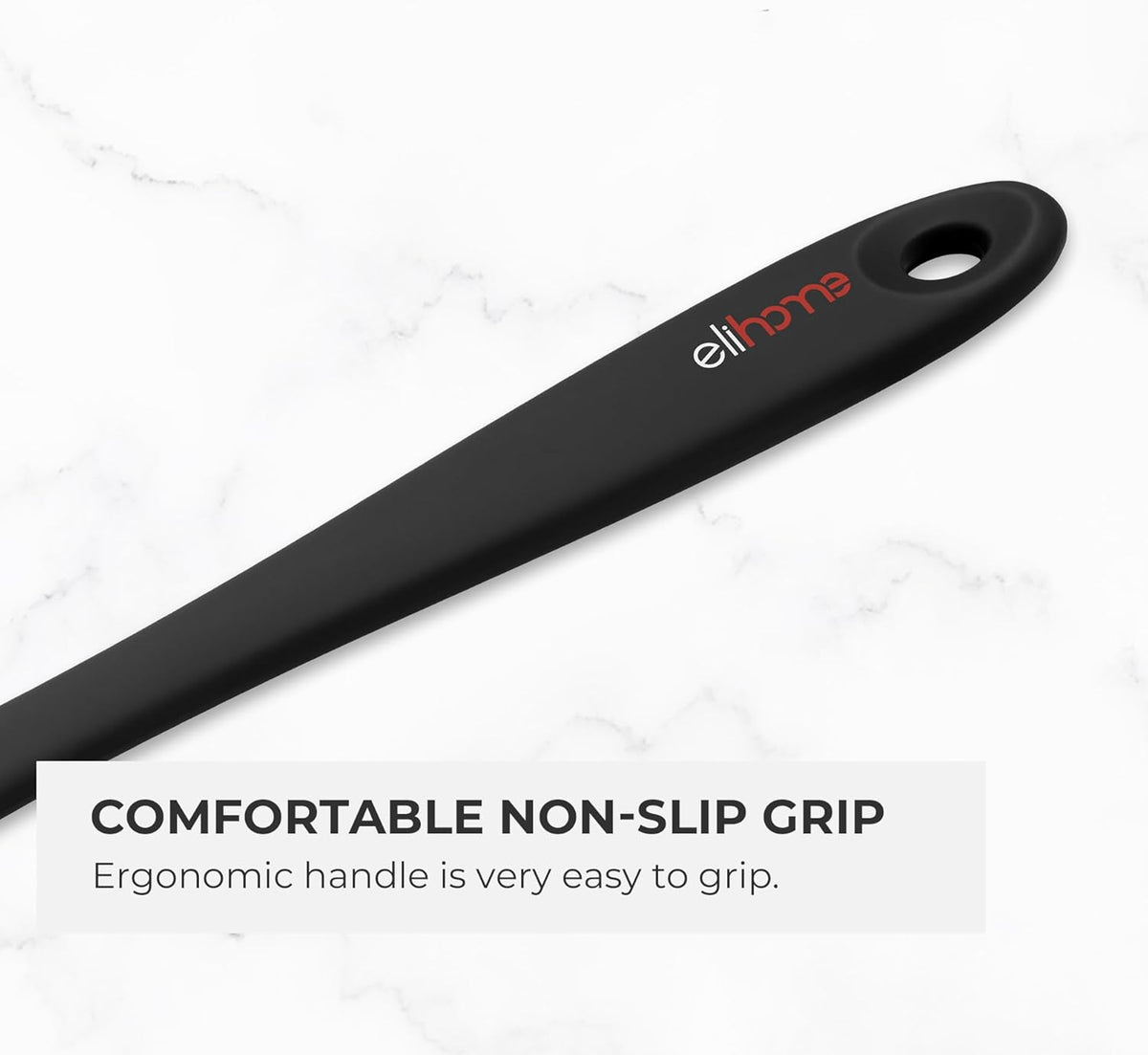 Elihome Skinny Silicone Spoonula - Non-Stick Heat Resistant Silicone Scraper Spatula for Mixing
