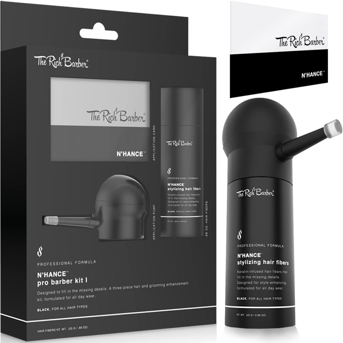 The Rich Barber N'Hance Pro Barber Kit I - Professional 3-in-1 Hair & Beard Styling Set