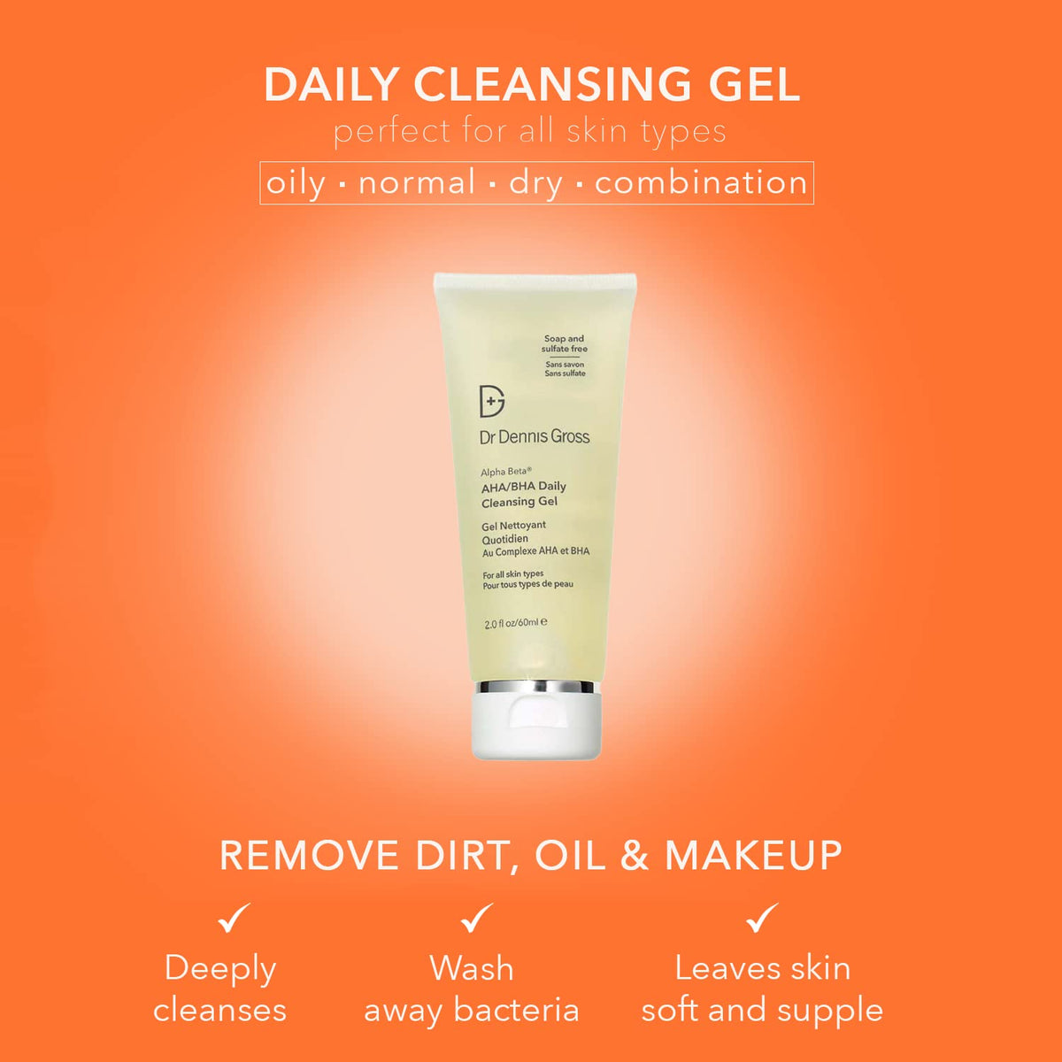 Dr Dennis Gross Alpha Beta® AHA/BHA Daily Cleansing Gel, for Skin That is Dull, Congested and