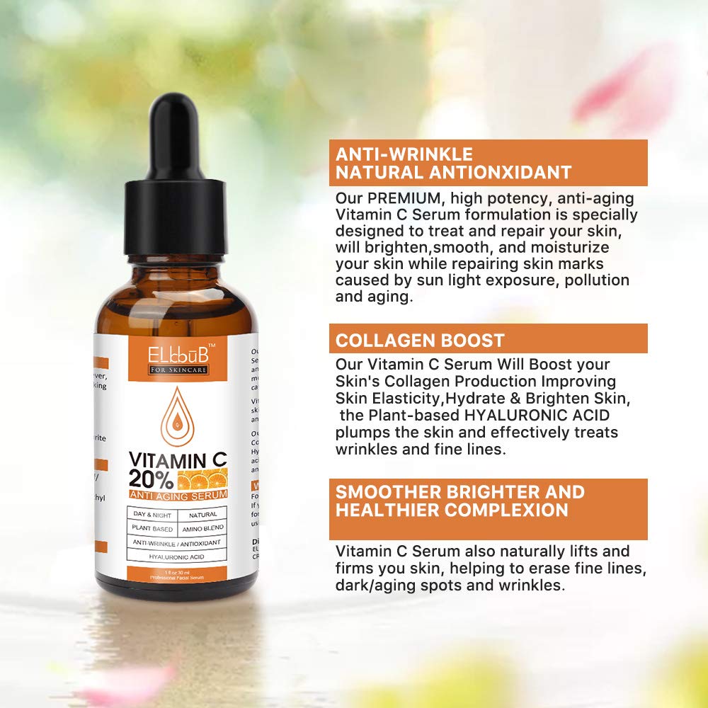 Premium 20% 𝐯𝐢𝐭𝐚𝐦𝐢𝐧 𝐜 𝐬𝐞𝐫𝐮𝐦 - (2PACK) with Hyaluronic Acid, Retinol & Amino Acids