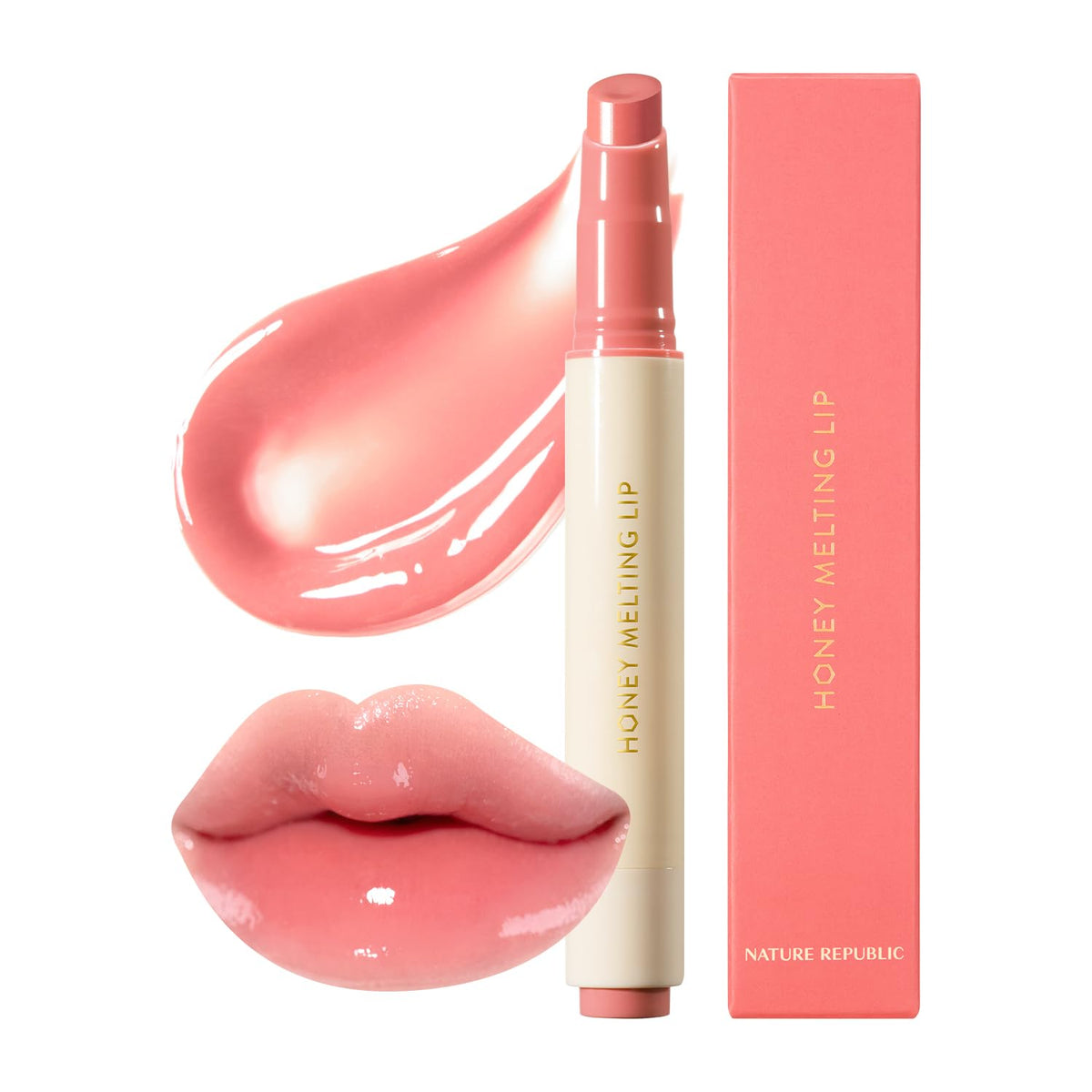 Nature Republic HONEY MELTING LIP (02 FIG) SOFT LIP STICK, Hydrating Gloss, Moisturizing balms