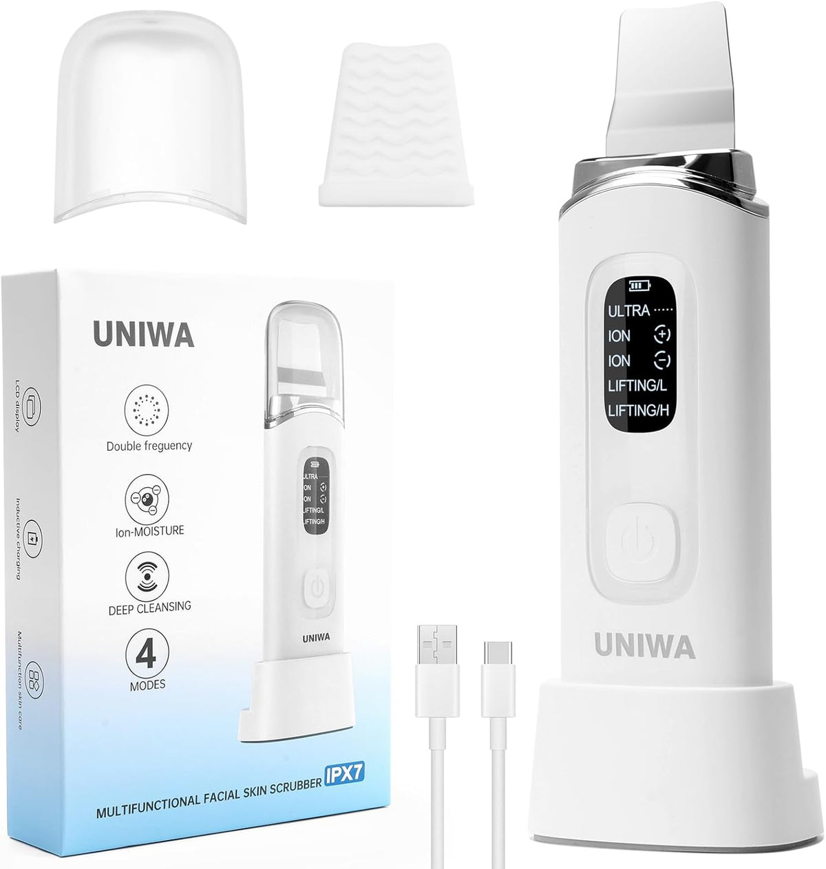 UNIWA Skin Scrubber Face Spatula, Skin Scrubber Pore Cleaner Blackhead Remover Tool for Deep Facial