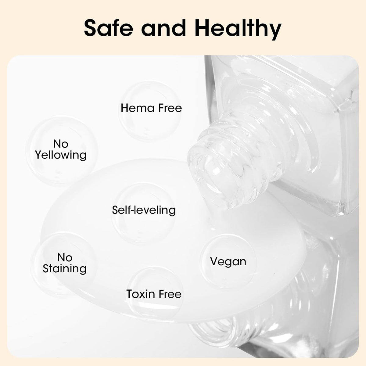 GELLEN Clear Nail Polish Base Coat Sheer Tinted Milky White, Natural Color Regular Nail Polish