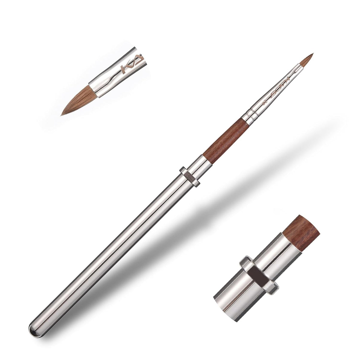 KADS Acrylic Nail Brush with Penholder Nail Brush for Acrylic Application-Oval Shaped Powder Nail