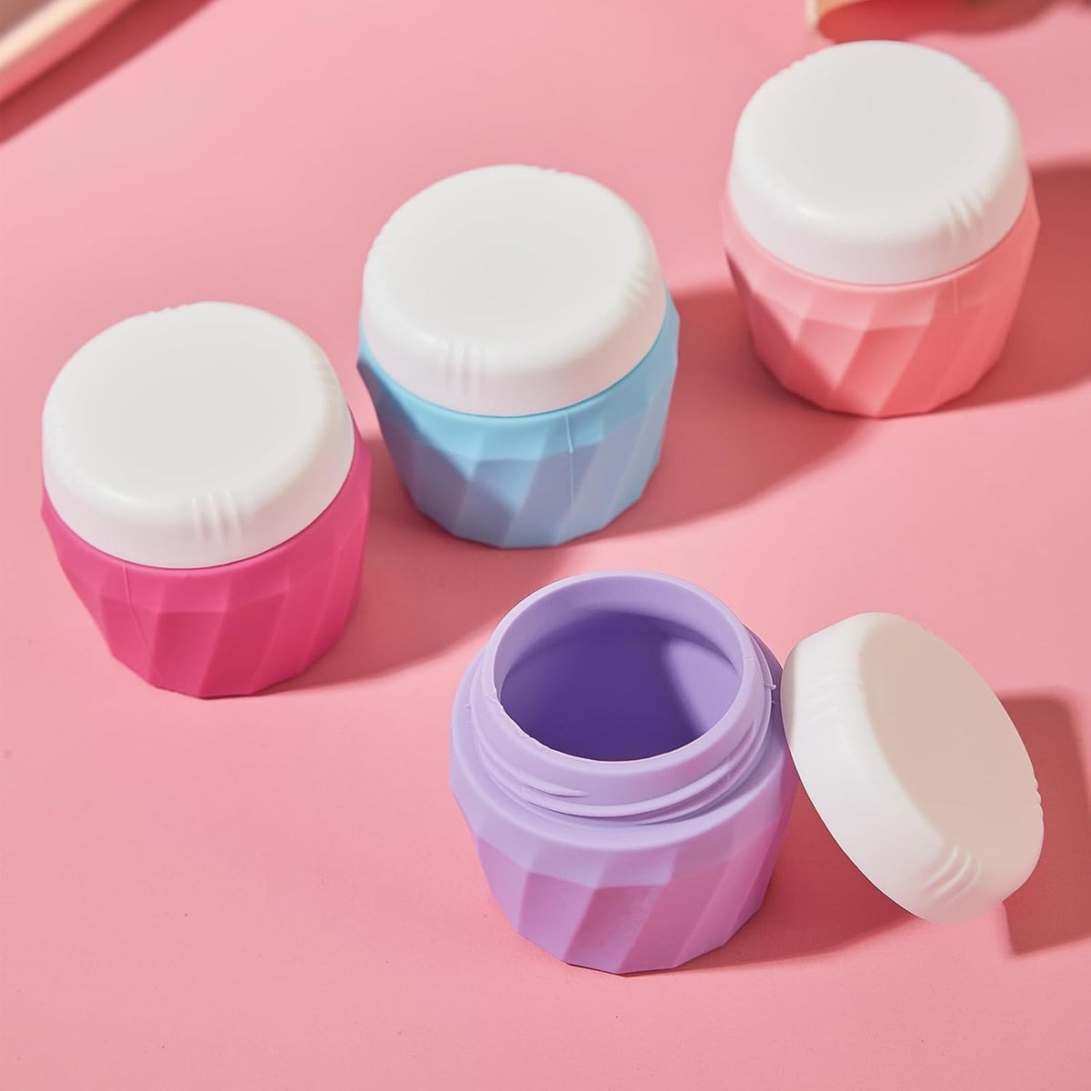 Travel Containers for Toiletries, Premium Silicone Cosmetic Cream Jars, TSA Approved Leak-Proof