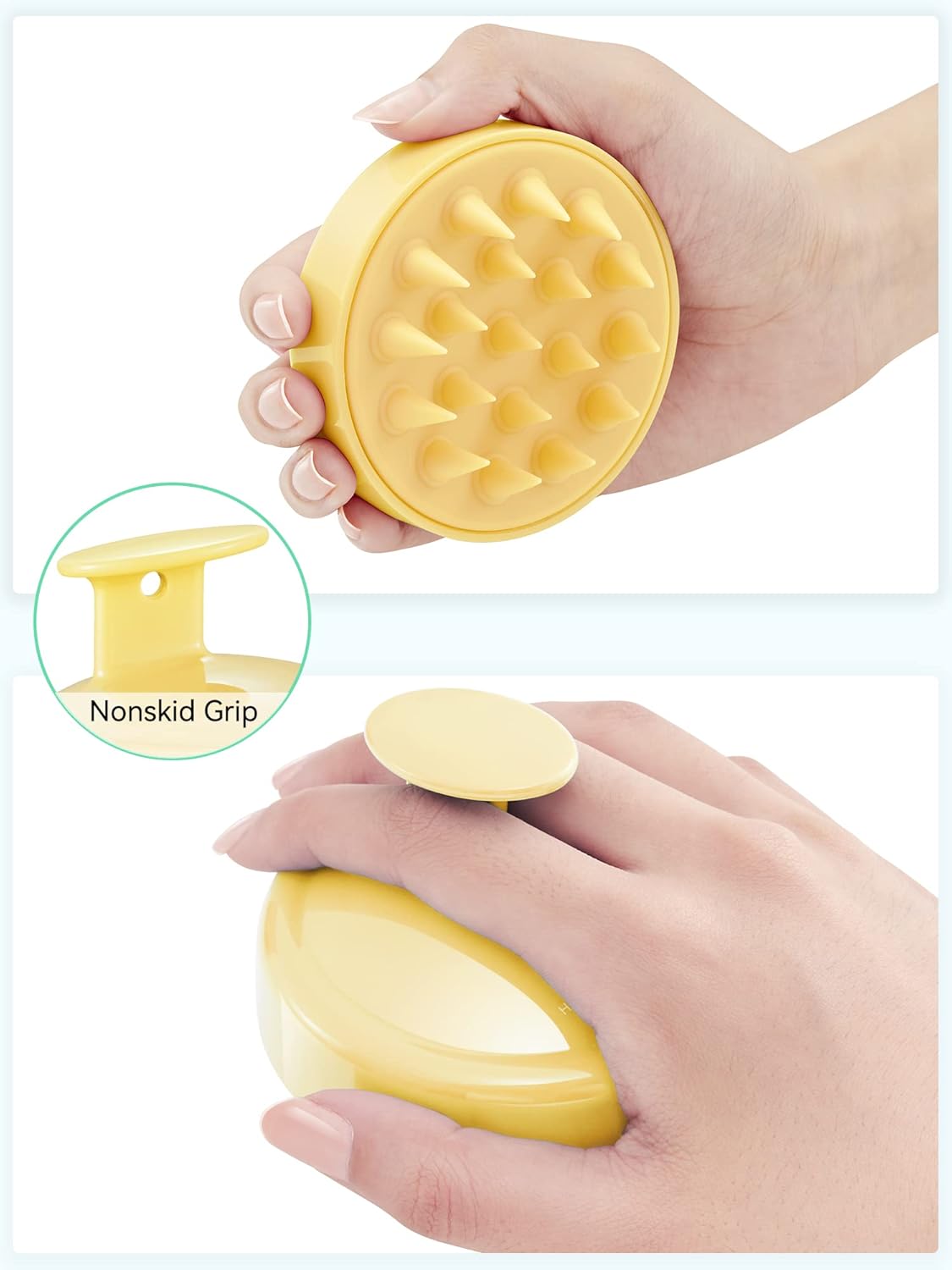 HEETA Scalp Massager with Soft Silicone Bristles - Promotes Hair Growth, Exfoliates Scalp, Removes