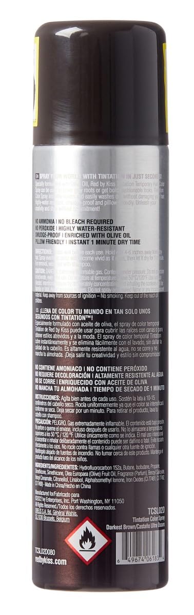 Red by Kiss Tintation Temporary Hair Color Spray, Instant Gray Root Touch Up Coverage