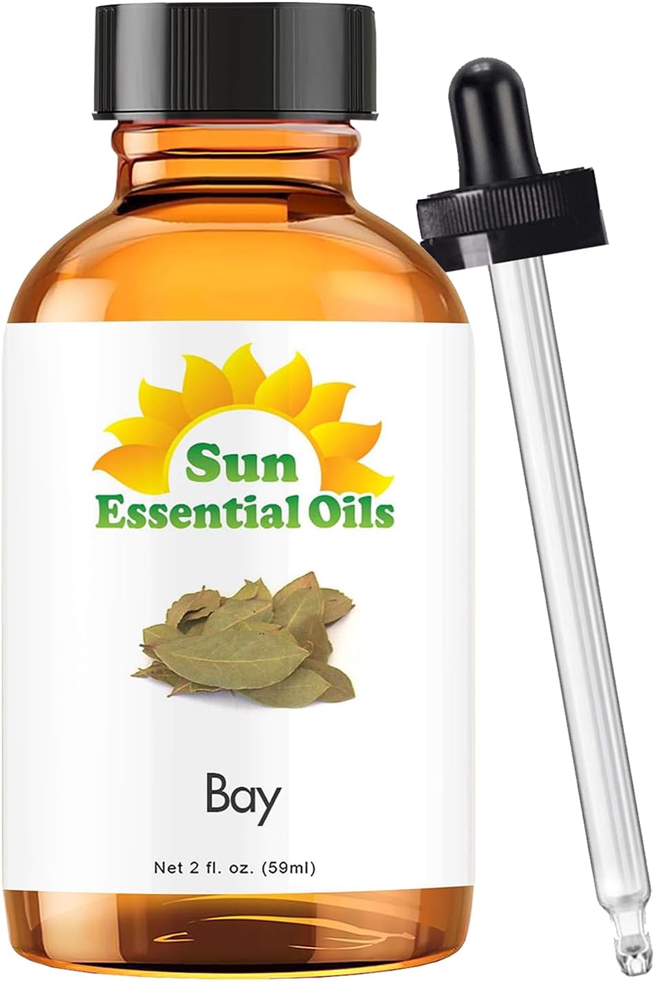 Sun Essential Oils – 2 oz Bay Essential Oil with Dropper for Diffuser, Massage Therapy, Scalp Care