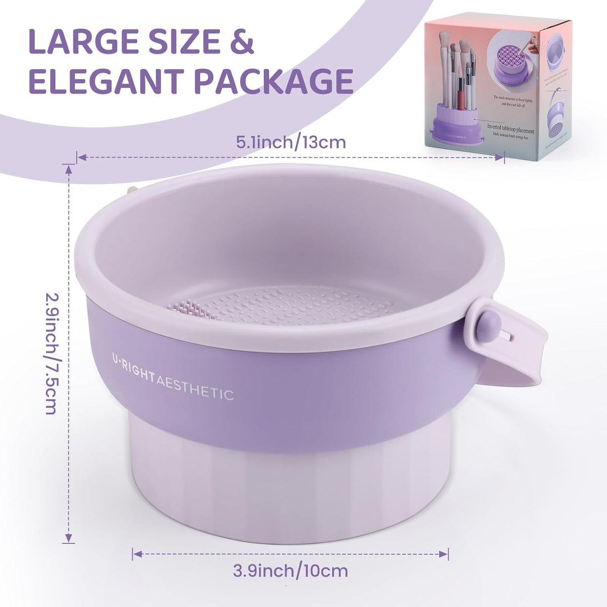 2 Pack Makeup Brush Cleaner Mat 3 in 1 Silicone Makeup Brush Cleaner Makeup Brush Cleaning Bowl